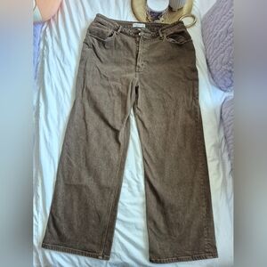 Abercrombie & Fitch Curve Love High Rise Brown Jeans